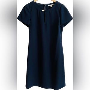 Banana Republic- Navy Blue- Short Sleeve-Keyhole Neck Dress-Size 8